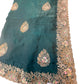 Jade Green - Saree with Thread / Stone Work and Blouse Piece - UK stock - 24hr Dispatch - SP2614 VJ - Prachy Creations