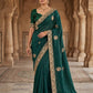 Jade Green - Saree with Thread / Stone Work and Blouse Piece - UK stock - 24hr Dispatch - SP2614 VJ - Prachy Creations