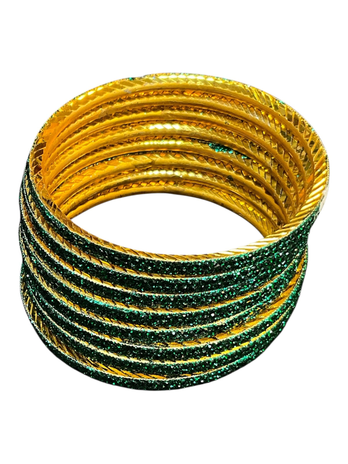 Jade / Rama Green - Set of 8 Stone Bangles - M to XXL - HAN2601 07Ka26 - Prachy Creations