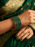 Jade / Rama Green - Set of 8 Stone Bangles - M to XXL - HAN2601 07Ka26 - Prachy Creations