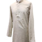 Leather Cotton Mens Indian Kurta set in Beige - for Sangeet, Mehndi, Eid Celebration (with smart trousers) -Prachy Creations