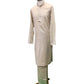 Leather Cotton Mens Indian Kurta set in Beige - for Sangeet, Mehndi, Eid Celebration (with smart trousers) - Prachy Creations