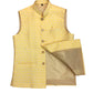 Lemon Yellow - Handloom Brocade Indian Mens Waistcoat / Bandi - Bollywood - CS2404 KV 0524 - Prachy Creations