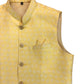 Lemon Yellow - Handloom Brocade Indian Mens Waistcoat / Bandi - Bollywood - CS2404 KV 0524 - Prachy Creations