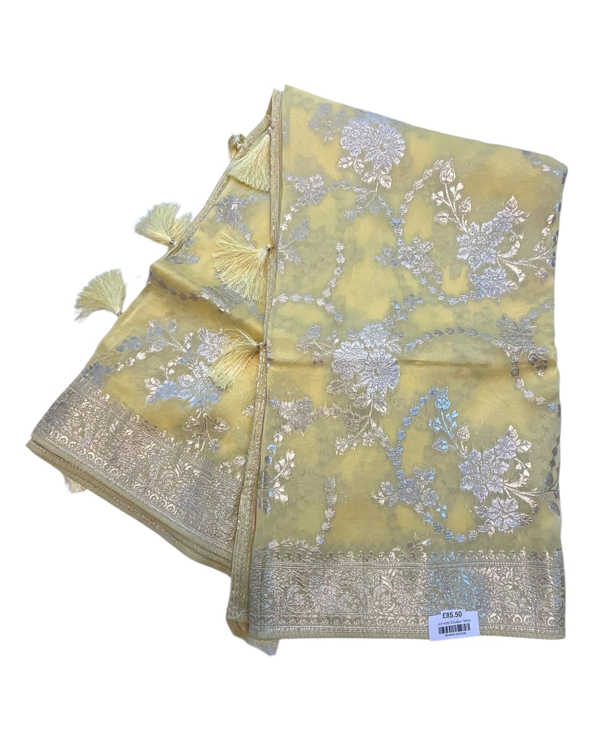Lemon Yellow - Handloom - Chiffon Banarasi Saree with Blouse Piece - JOH1602 10TT25 - Prachy Creations