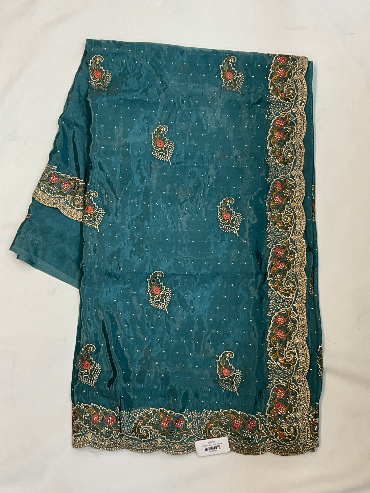 Light Blue - Fancy Party Saree with Blouse Piece - UK stock - 24hr Dispatch - SP2610 VK - Prachy Creations