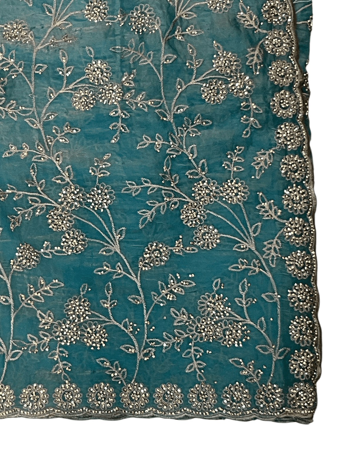 Light Blue - Rich Saree with Allover Embroidery and Blouse Piece - UK stock - 24hr Dispatch - RS2507 PR - Prachy Creations