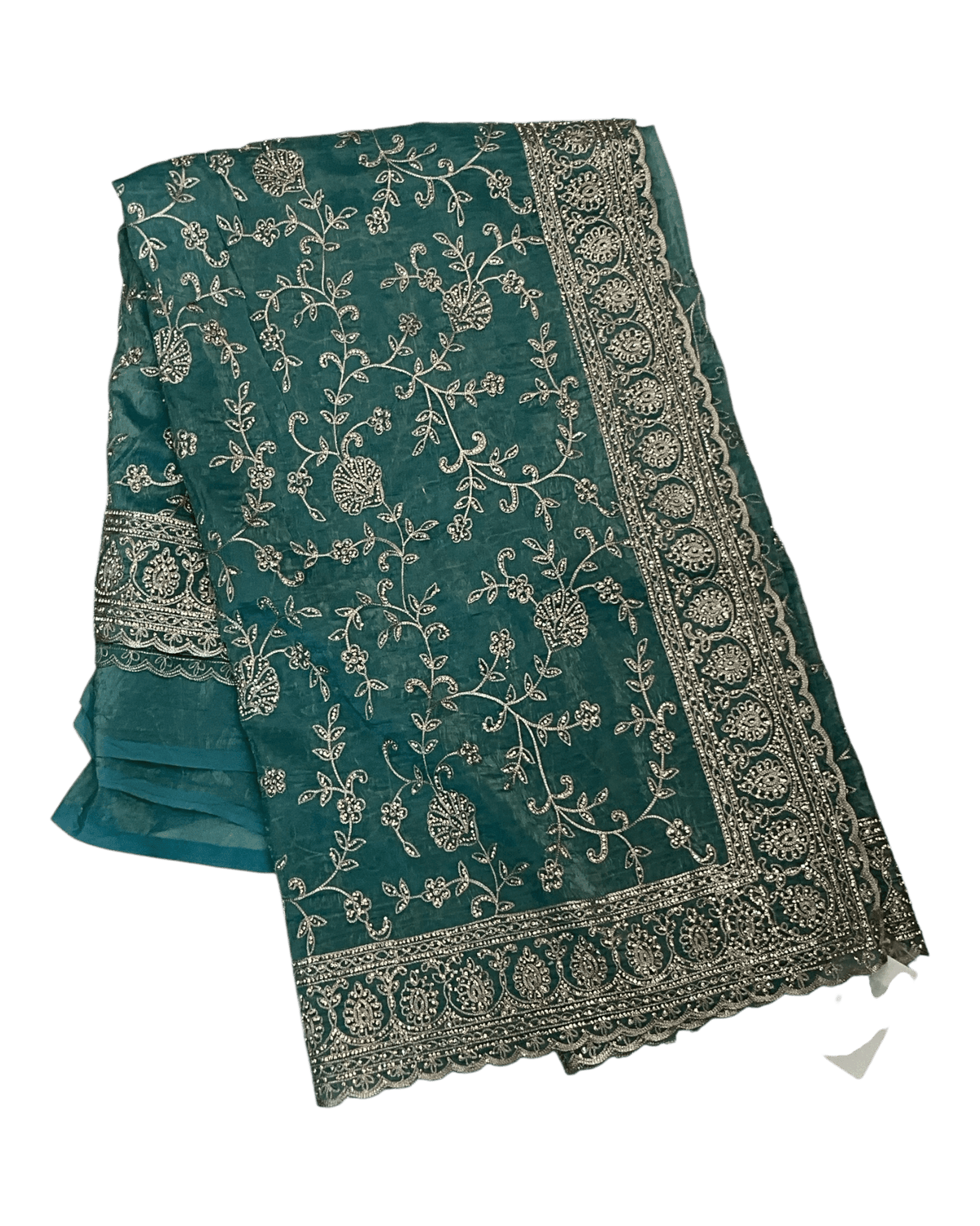 Light Blue - Rich Saree with Allover Embroidery and Blouse Piece - UK stock - 24hr Dispatch - RS2507 PT - Prachy Creations