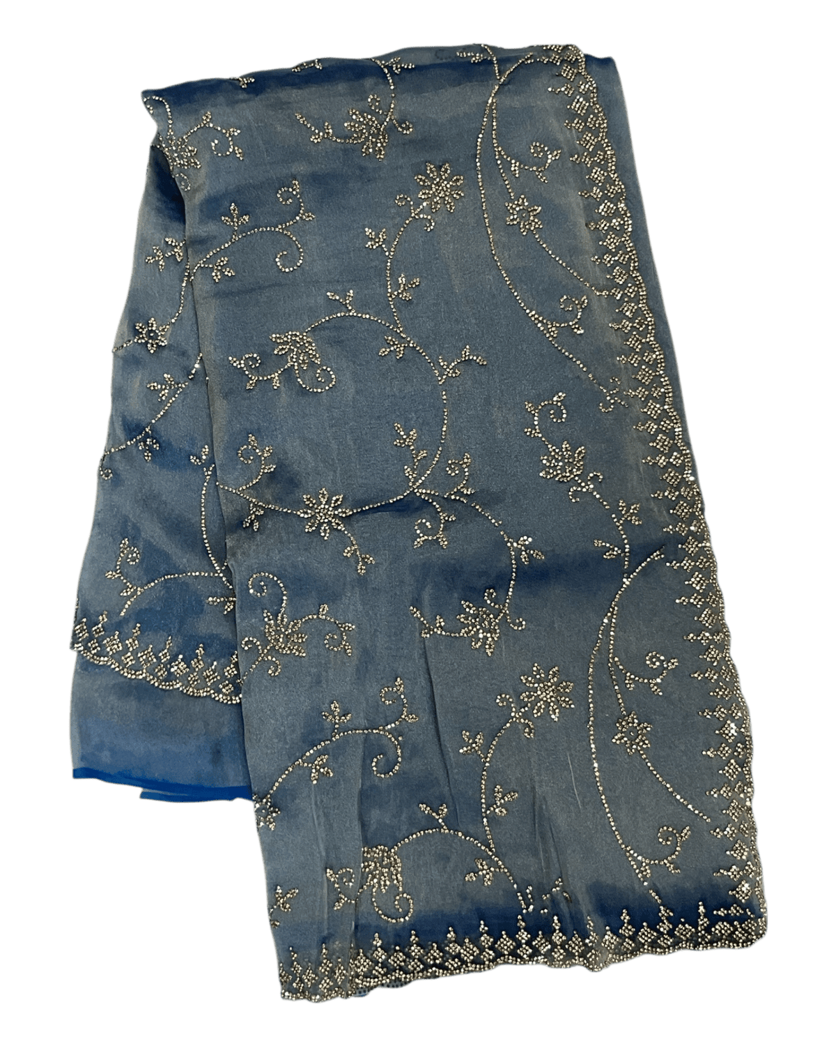 Light Blue - Rich Saree with Allover Embroidery and Blouse Piece - UK stock - 24hr Dispatch - RS2526 PK - Prachy Creations