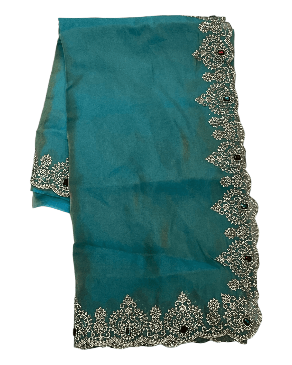 Light Blue - Rich Saree with Stone Work and Blouse Piece - UK stock - 24hr Dispatch - RS2502 TH - Prachy Creations