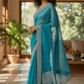Light Blue - Rich Saree with Thread / Stone Embroidery and Blouse Piece - UK stock - 24hr Dispatch - RS2525 VJ - Prachy Creations