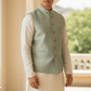 Light Blue / Turquoise - Brocade - Mens Indian Waistcoat - UK Stock - VNS-JKT53 10KK25 - Prachy Creations