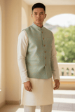 Light Blue / Turquoise - Brocade - Mens Indian Waistcoat - UK Stock - VNS-JKT53 10KK25 - Prachy Creations