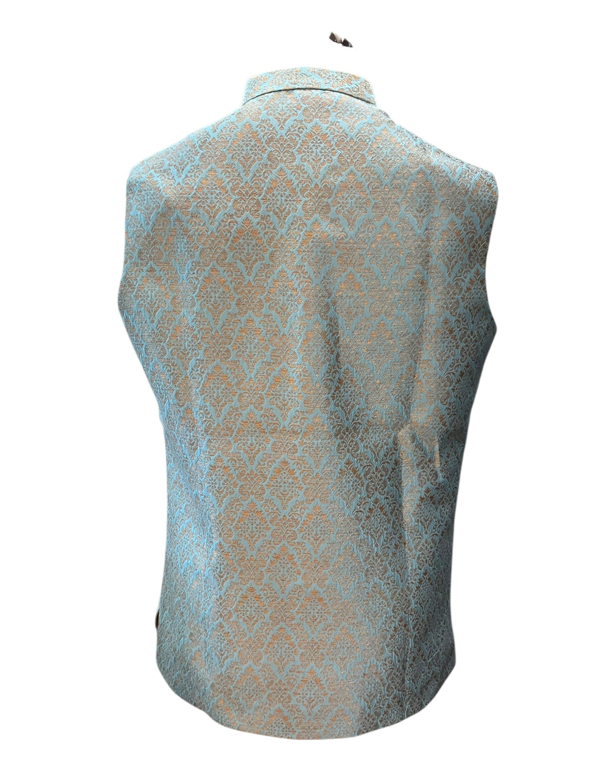 Light Blue / Turquoise - Brocade - Mens Indian Waistcoat - UK Stock - VNS-JKT53 10KK25 - Prachy Creations