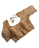 Light Brown - HYBRID Silky Saree blouse - With Elastic on both side for Great fit - Size 36",38", 40" S M L - VAM1216 Ap - Prachy Creations