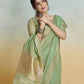 Light Green - Handloom -Cotton Silky Banarasi Saree with Blouse Piece - SHISLI960005 10KT25 - Prachy Creations