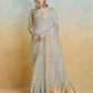 Light Grey - Handloom -Cotton Silky Banarasi Saree with Blouse Piece - SHISLI960001 10KT25 - Prachy Creations