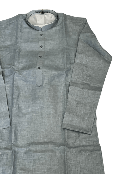 Light Grey - Premium Linen Mens Indian Kurta set - UK Stock - Weddings / Walimas , Sangeet, Diwali, Eid, Mehndi / Henna - VEE1365 KP - Prachy Creations
