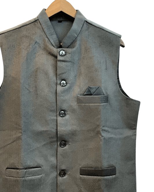 Light Grey - Suede - Mens Indian Waistcoat - UK Stock - 24 hr Dispatch - KCS2601 03KT26 - Prachy Creations