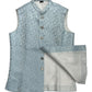 Light Pastel Blue - Banarasi Self Brocade - Premium Mens Waistcoat - VNS-JKT17 10KP25 - Prachy Creations