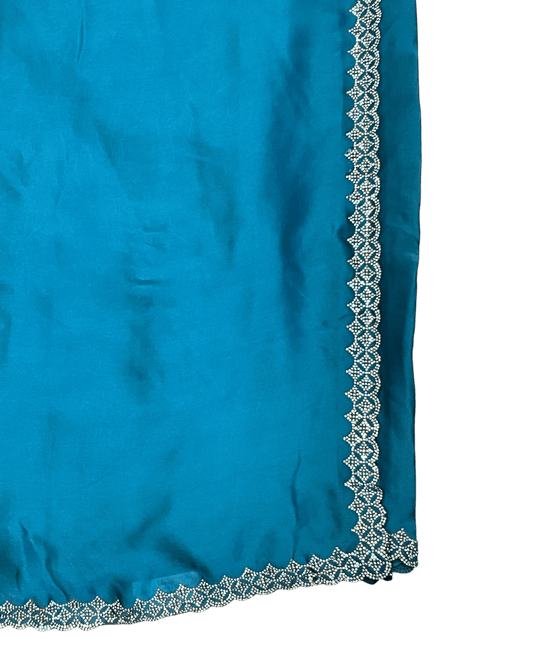 Light Turquoise - Fancy Party Saree with Blouse Piece - UK stock - 24hr Dispatch - SP2623 VY - Prachy Creations