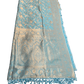 Light Turquoise - Traditional Handloom Saree with Blouse Piece - UK stock - 24hr Dispatch - SP2628 KR - Prachy Creations