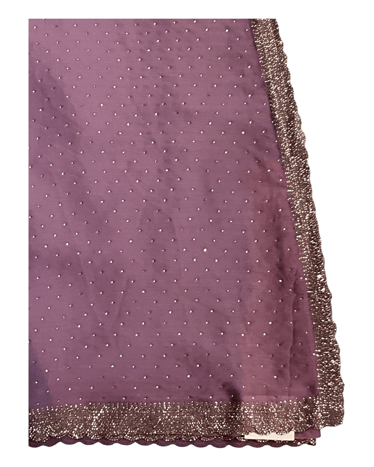 Lilac - Classic Satin Crepe Saree with Stone Work and Blouse Piece - UK stock - 24hr Dispatch - RS2533 VJ - Prachy Creations