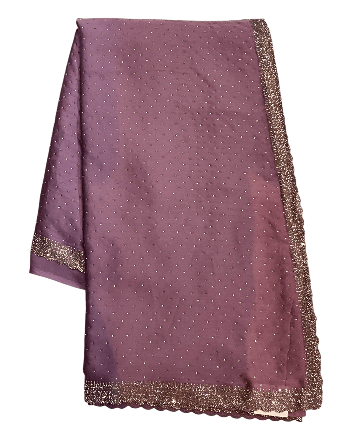 Lilac - Classic Satin Crepe Saree with Stone Work and Blouse Piece - UK stock - 24hr Dispatch - RS2533 VJ - Prachy Creations