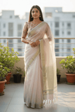 Lilac - Fancy Cotton Silky Saree with Brocade Blouse Piece - UK Stock - 2/3 days Delivery 12KP25 RT411004 - Prachy Creations