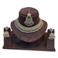 Lilac - Medium Size Antique Gold Finish Necklace Set with Earrings & Tika Head piece - GGA05 KV 0525 - Prachy Creations