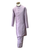 Lilac - Mens Plain Silky Kurta Set with matching smart trousers - Great with Waistcoats YD2320 KJ 0623 - Prachy Creations