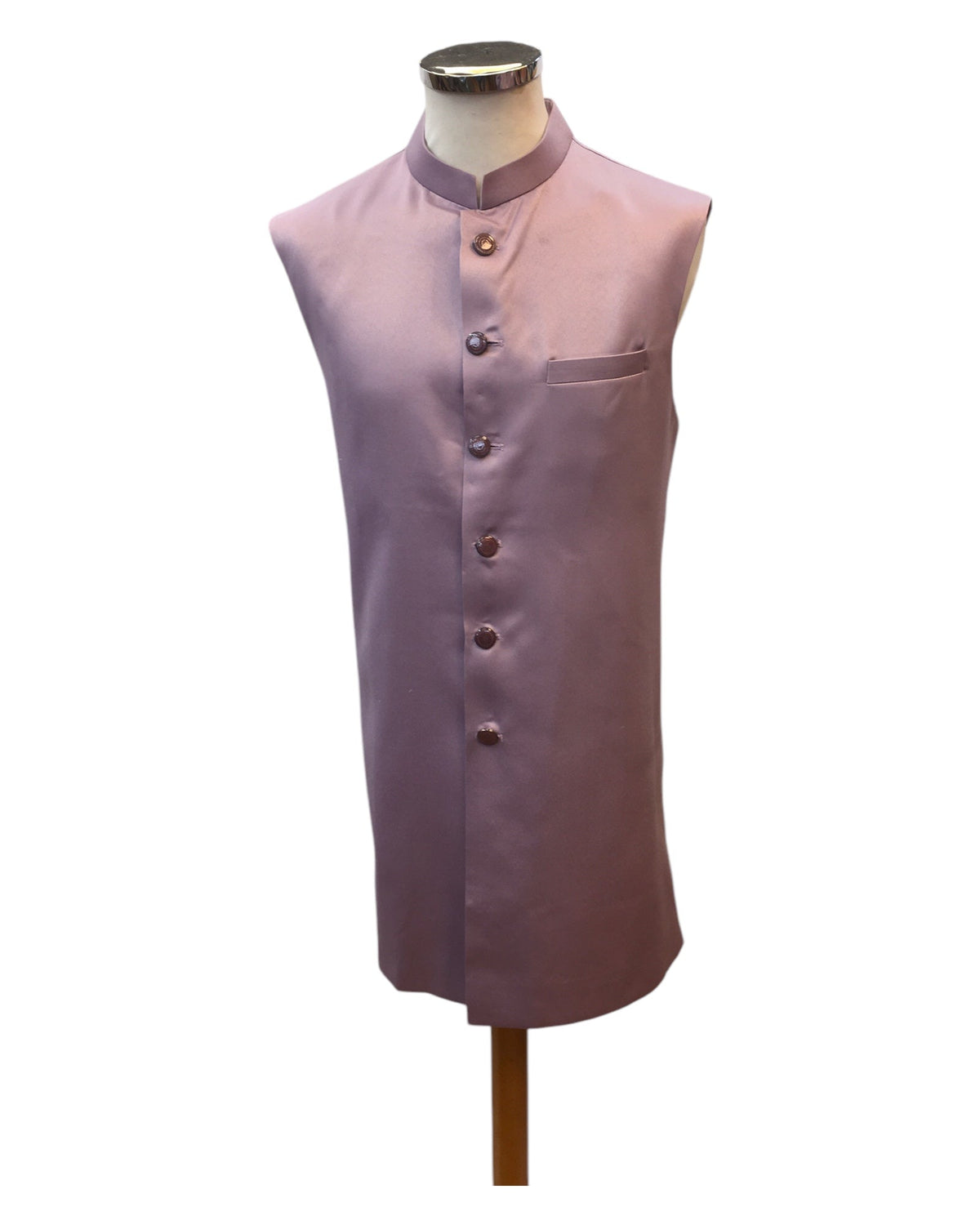 Lilac / Pink - PREMIUM Slim Fit Mens Self Brocade BandhGala / Prince / Chinese Collar Jacket with Long Waistcoat - Fantastic Fit - CS2505 01PY25 - Prachy Creations