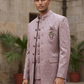 Lilac / Pink - PREMIUM Slim Fit Mens Self Brocade BandhGala / Prince / Chinese Collar Jacket with Long Waistcoat - Fantastic Fit - CS2505 01PY25 - Prachy Creations