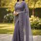 Lilac - Rich Saree with Bead Embroidery and Blouse Piece - UK stock - 24hr Dispatch - RS2524 TY - Prachy Creations
