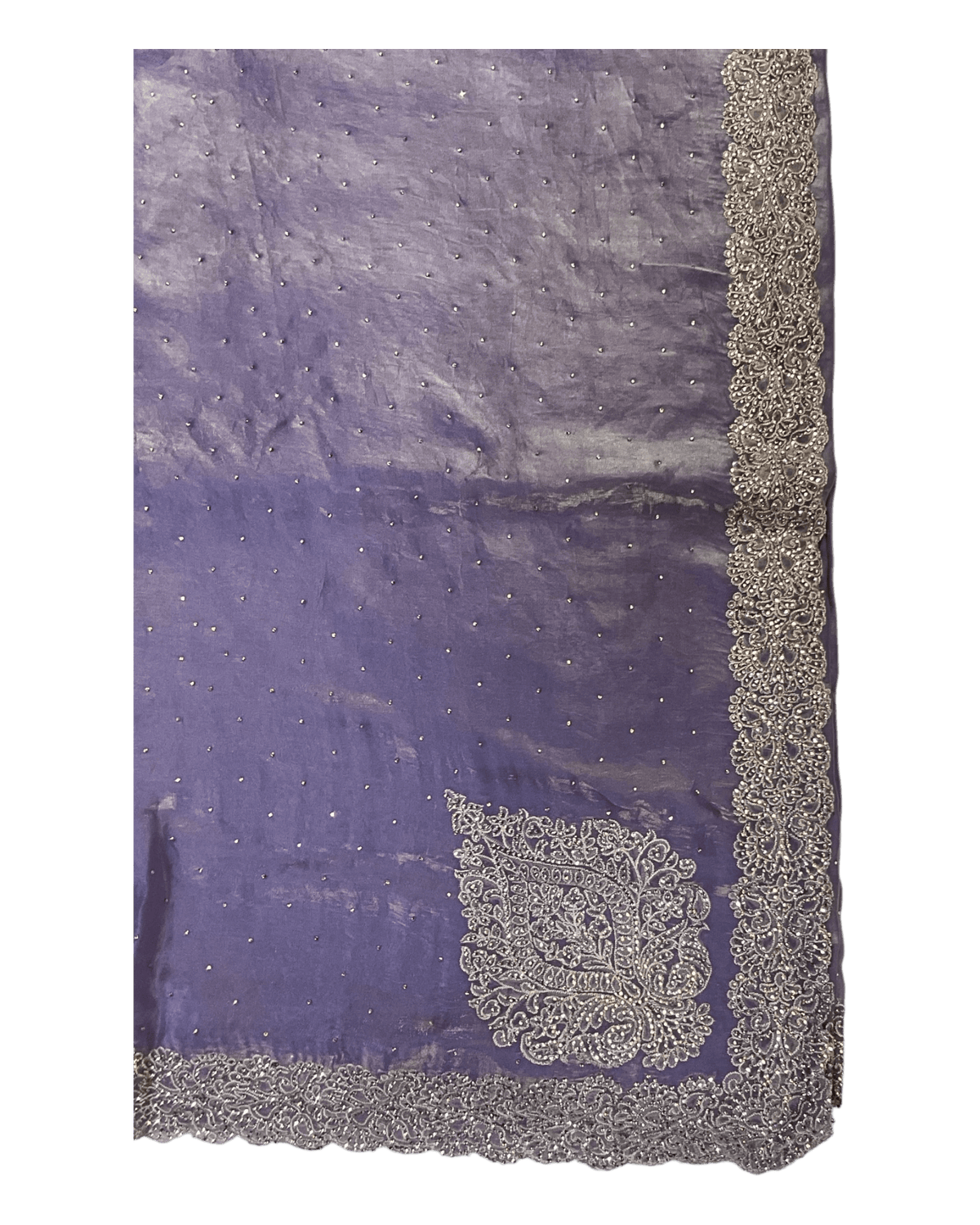 Lilac - Rich Saree with Thread / Stone Embroidery and Blouse Piece - UK stock - 24hr Dispatch - RS2525 VJ - Prachy Creations