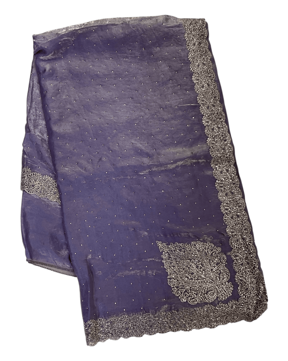 Lilac - Rich Saree with Thread / Stone Embroidery and Blouse Piece - UK stock - 24hr Dispatch - RS2525 VJ - Prachy Creations
