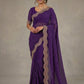 Lilac - Saree with Thread / Stone Work and Blouse Piece - UK stock - 24hr Dispatch - SP2611 VP - Prachy Creations