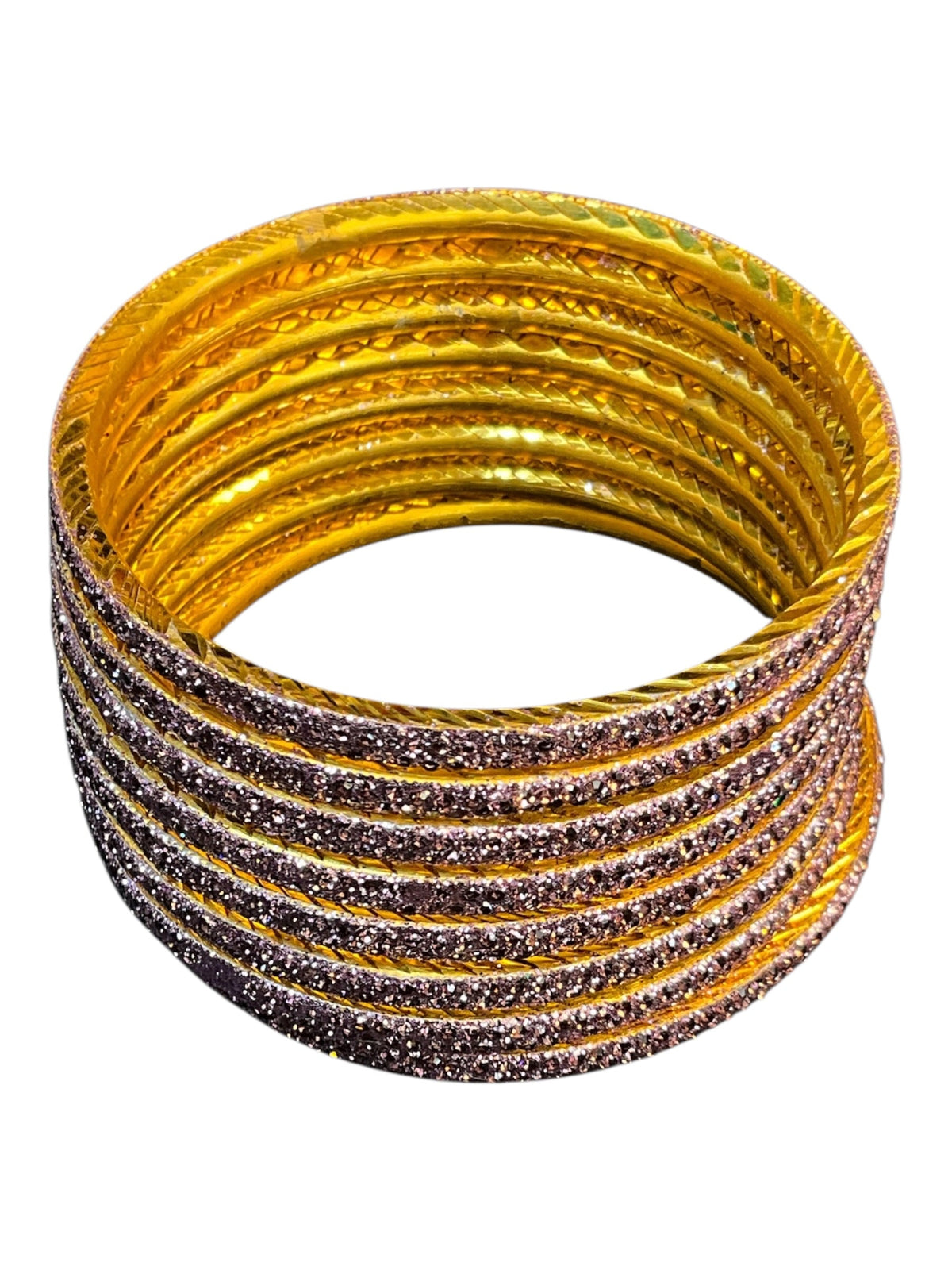 Lilac - Set of 8 Stone Bangles - M to XXL - HAN2601 07Ka26 - Prachy Creations