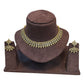 Lilac - Small Size Antique Gold Finish Necklace Set with Earrings - AE2501 A 0525 - Prachy Creations