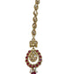 Magenta - Antique Gold Finish Medium Size Tika Head Piece - Indian Ladies Fashion Jewellery - AE2435 11Vp24 - Prachy Creations