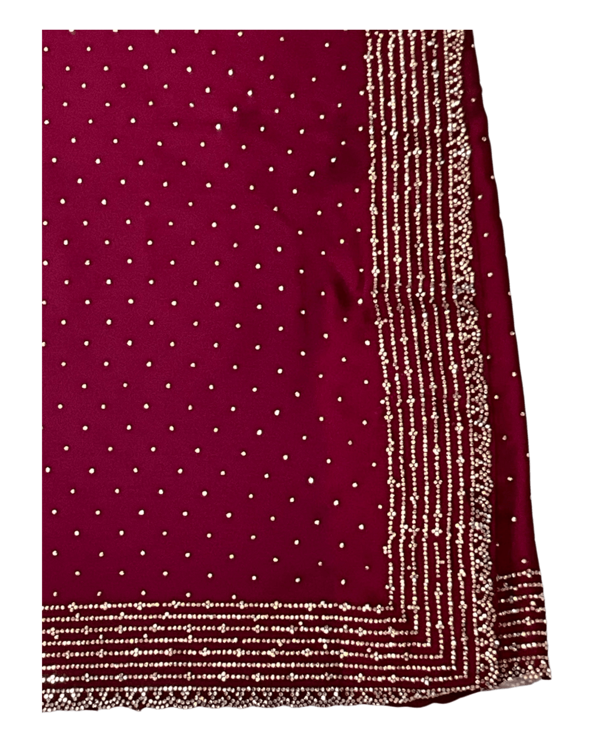 Magenta - Classic Satin Crepe Saree with Stone Work and Blouse Piece - UK stock - 24hr Dispatch - RS2531 VY - Prachy Creations