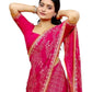 Magenta / Fuchsia - Bandhani Printed - Chiffon Saree with Blouse Piece - KAS-Chuneri 302 10KV25 - Prachy Creations