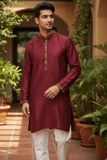 Magenta Fuchsia Pink - Banarasi Handloom Brocade Mens Indian Kurta set - UK Stock - Weddings / Walimas , Sangeet, Diwali, Eid, Mehndi / Henna - VEE2532 KR - Prachy Creations