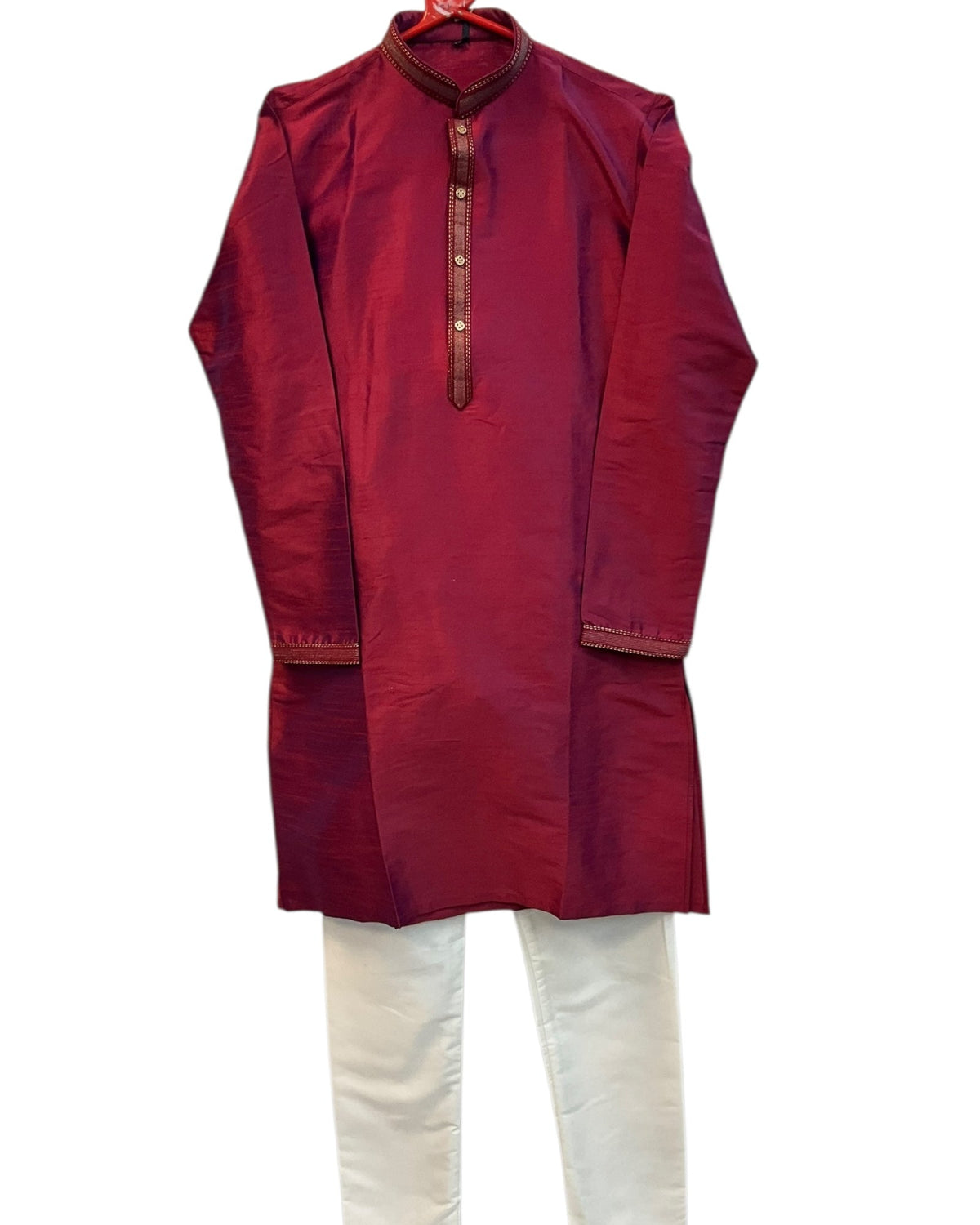 Magenta Fuchsia Pink - Banarasi Handloom Brocade Mens Indian Kurta set - UK Stock - Weddings / Walimas , Sangeet, Diwali, Eid, Mehndi / Henna - VEE2532 KR - Prachy Creations