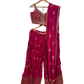 Magenta Fuchsia Pink - Designer Ladies Short Top Palazzo Trousers Suit - Size 10/12 (36"/38") - VMK PIHU AY - Prachy Creations