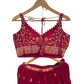 Magenta Fuchsia Pink - Designer Ladies Short Top Palazzo Trousers Suit - Size 10/12 (36"/38") - VMK PIHU AY - Prachy Creations