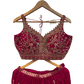 Magenta Fuchsia Pink - Designer Ladies Short Top Palazzo Trousers Suit - Size 10/12 (36"/38") - VMK PIHU AY - Prachy Creations