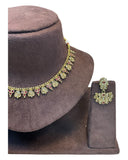 Magenta / Fuchsia - Small Size Antique Gold Finish Necklace Set - AE2504 R 0525 - Prachy Creations