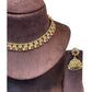 Magenta - Medium Size Antique Gold Finish Necklace Set - AE2508 H 0525 - Prachy Creations