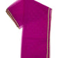 Magenta Pink - Ladies Net Dupatta with Gold Lace Border & Diamante - Mix N Match - VC2501 T0125 - Prachy Creations